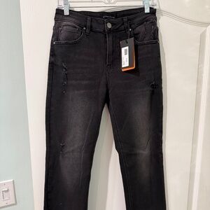 NWT Risen Black Straight Leg Ankle Jean, Sz 7/28